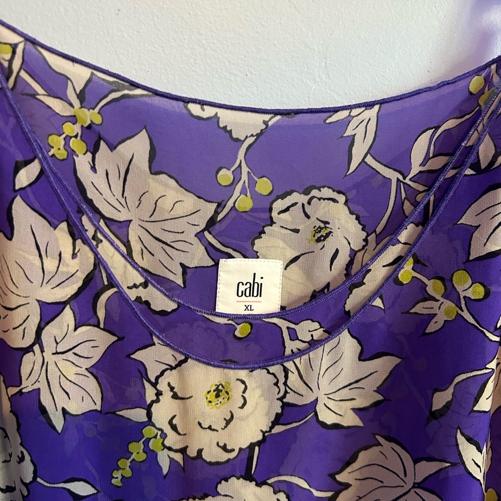 CAbi Violet Floral Top